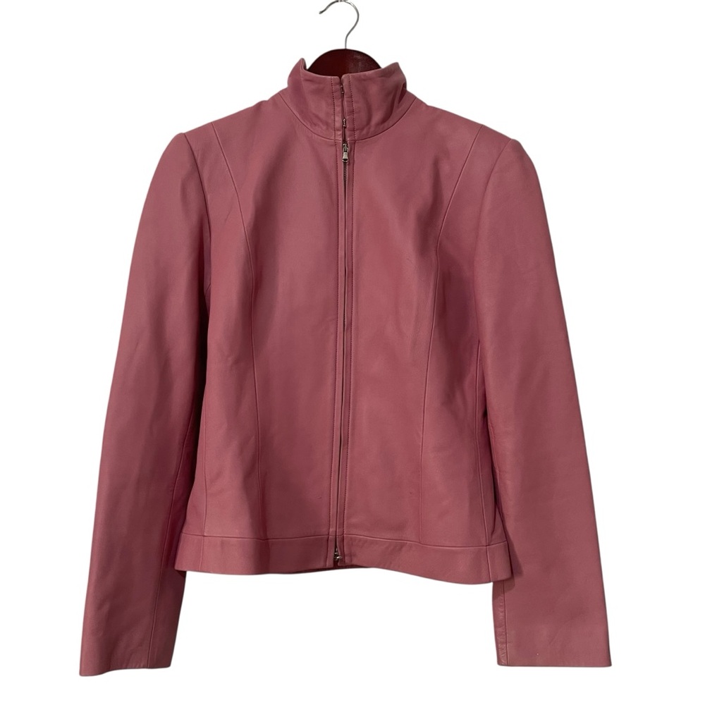 Loewe Pink Lambskin Leather Jacket Size 40
